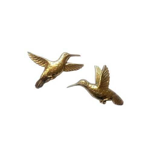 Homco Gold Hummingbirds Wall Decor Set of 2, Vintage Hummingbirds