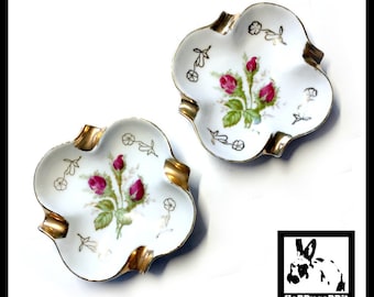 アメリカンヴィンテージ　手　ハンド　JAPAN 陶器　花模様　灰皿 アメリカンヴィンテージ 手 ハンド JAPAN 陶器 花模様 灰皿 ローズ