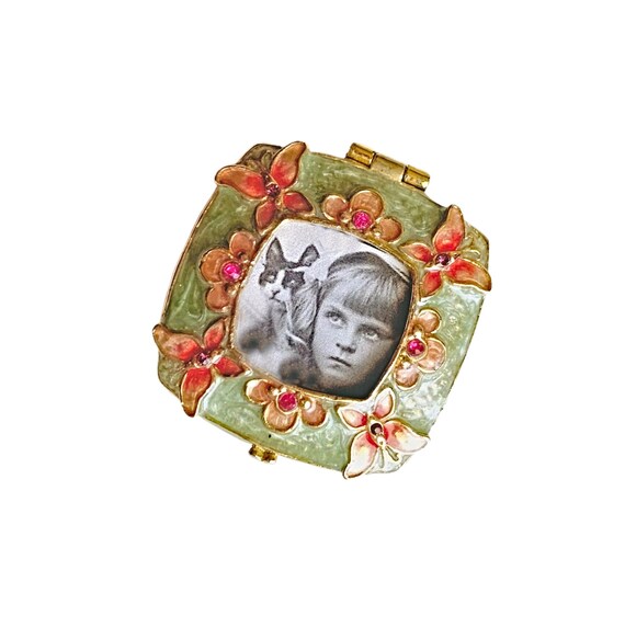 Monet Enamel Butterfly Pill Box, Monet Rhinestone Butterfly  display picture 3