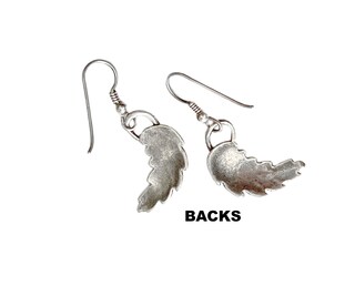 Orecchini Pendenti In Argento Sterling 925 A Forma Di Piuma D'Ala - Eleganti E Leggeri (3,5 Cm) - Regalo In Confezione