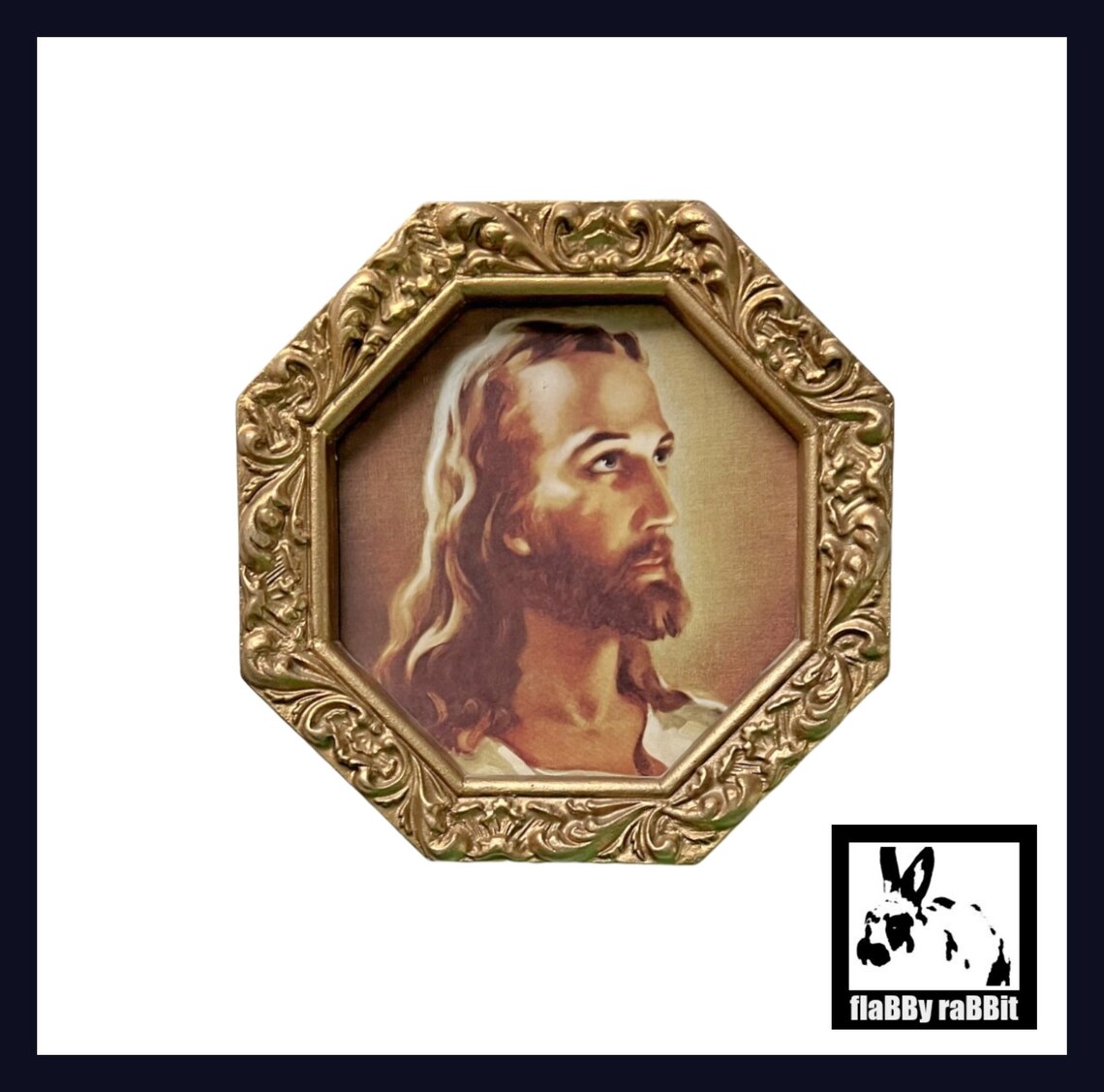 Ornate Hexagon Framed Jesus Print Jesus Gold Hexagon Frame Etsy