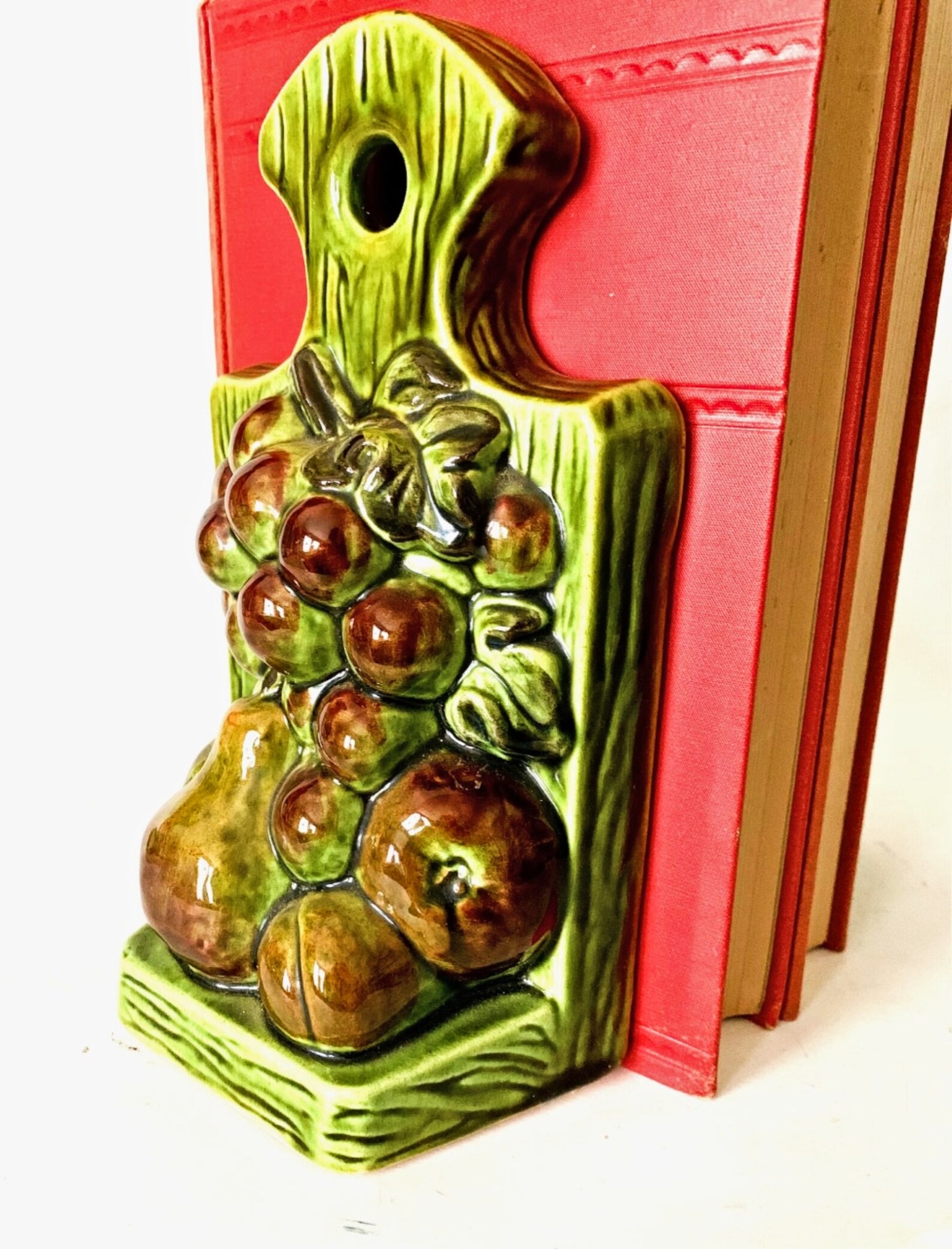 Ceramic Fruit Bookends Cookbook Bookends Vintage Green Etsy