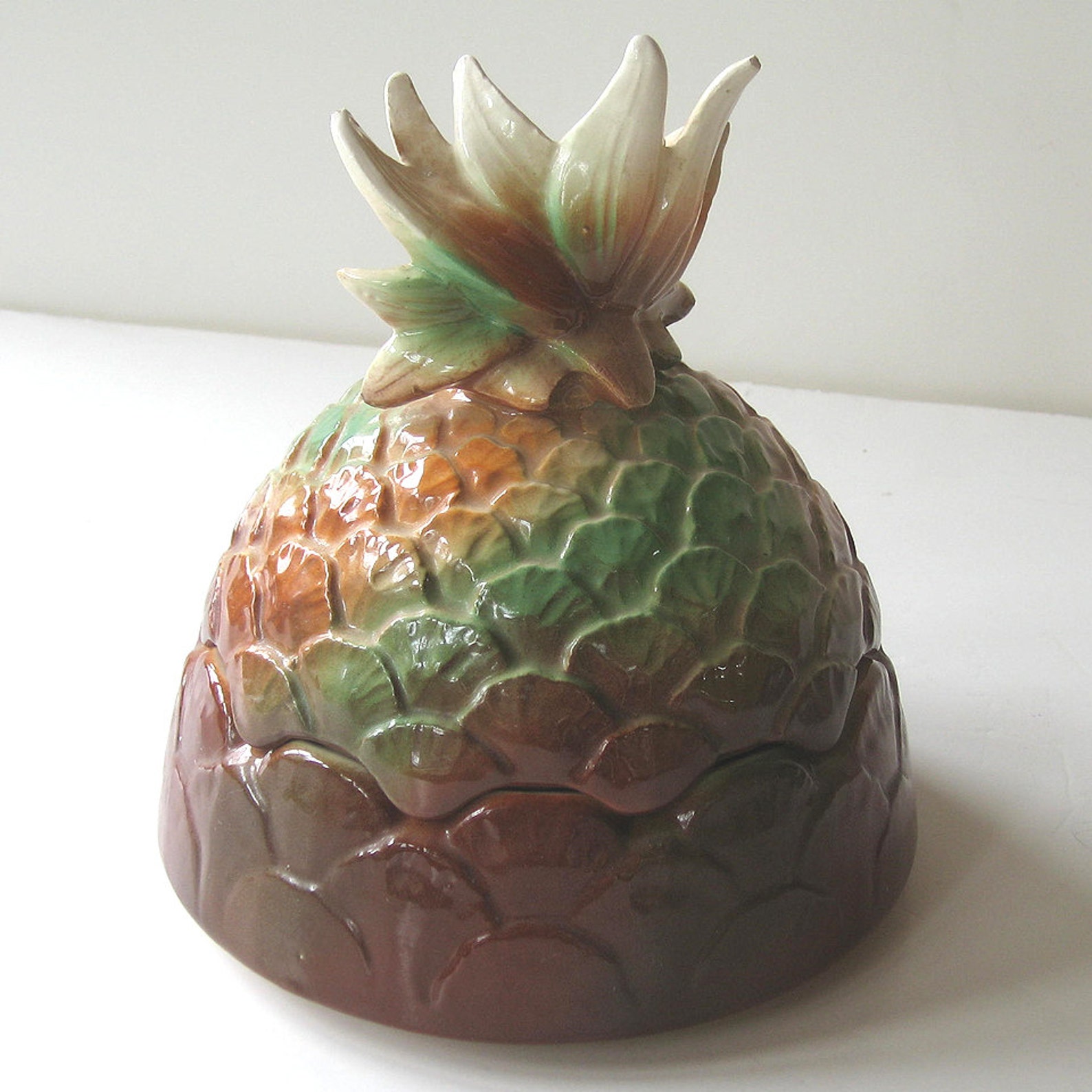 Pineapple Vintage Ceramic Dish with Lid Ceramic Pineapple Etsy