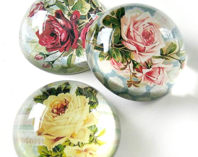 Glass Paperweights, Vintage Paperweights, Paperweight Set, Three