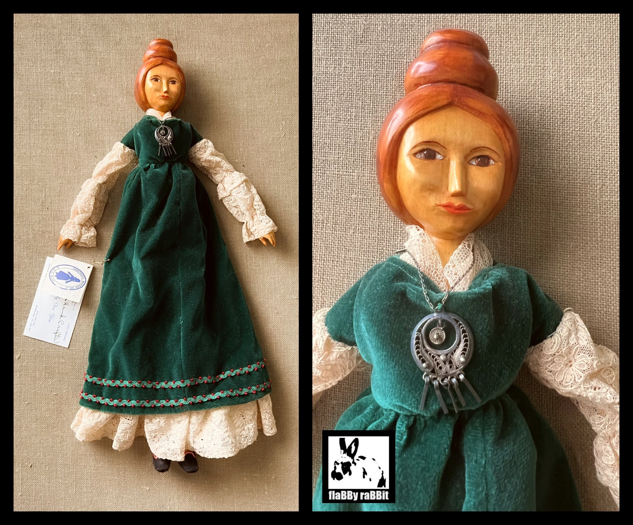 Carved Judy Brown Jointed Doll, 1981 Artist Collectible, 17.5 Inch
