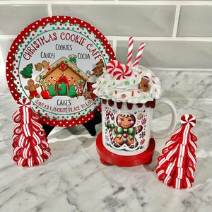 Christmas faux hot cocoa mug, fake hot chocolate, Christmas decor, hot cocoa bar, tiered tray, birthday/Christmas gift, fake bake X-mas mug