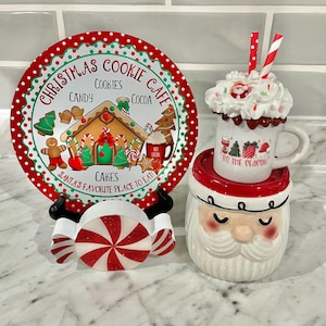 Christmas faux hot cocoa mug, fake hot chocolate, Christmas decor, hot cocoa bar, tiered tray, birthday/Christmas gift, fake bake X-mas mug