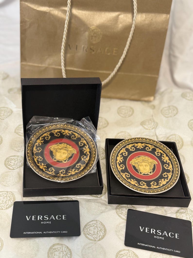 Versace Pattern Box Versace Plates Pair - Etsy