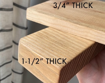 DIY 7.25&quot; Deep Wood Boards for Shelves Etc - 7.25&quot; Deep x .75&quot; Thick Solid Natural Wood Slab MULTIPLE WIDTHS