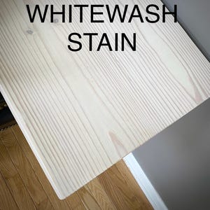 Whitewash Wood Stain - Shown on a Large Solid Wood Slab Being Used As A Desk Top