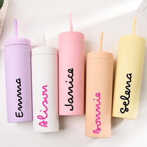 Personalized Island Water Bottle, White Water Bottle Tumbler Cup with Straw, Island White Cup, Vacation Cup, Villa Cup, Pink Love Tropical