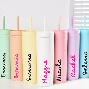 Custom White Water Bottle Tumbler Cup with Straw, Vacation Tumblers, Girls Trip Cups, Beach Vacation, Tropical Cups, Wedding Favors