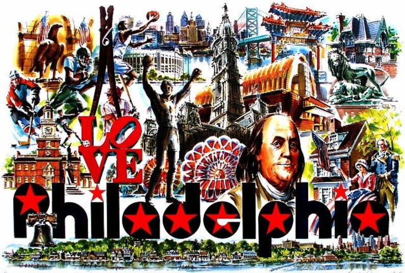 I Love Philadelphia poster by William C. Ressler Etsy