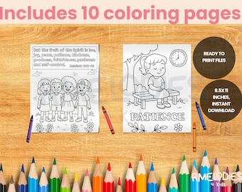 Fruit of the Spirit Coloring Pages: Christian Bible Activity (PDF)