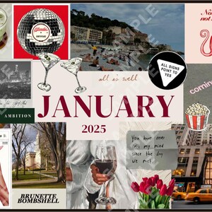 Estetica della Vision Board mensile 2025 – Sfondo digitale e copertina per planner