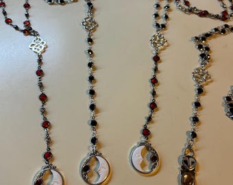 Handmade Goddess Rosary, Moon, Hecate, Witch Jewelry