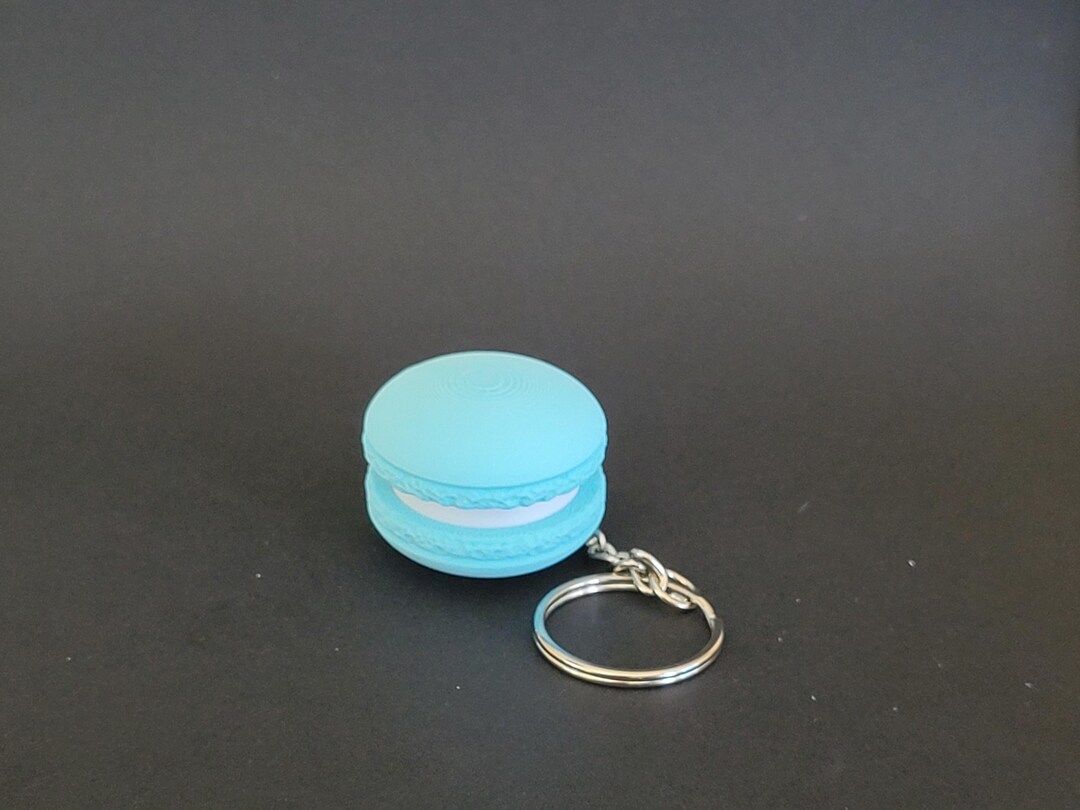 Cute Blue Macaron Clicker 3D Print Keychain - Etsy