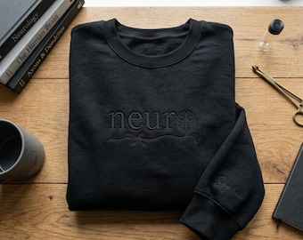 Embroidered Neuro Sweatshirt, Neurology Nurse Shirt, Brain Anatomy Crewneck, Neuroscience Gift, Neurosurgery Nursing, Custom Sleeve Name