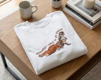 Embroidered Team Punch Sweatshirt, Viral Punch Monkey Shirt, Funny Stuffed Monkey Graphic Pullover Gift