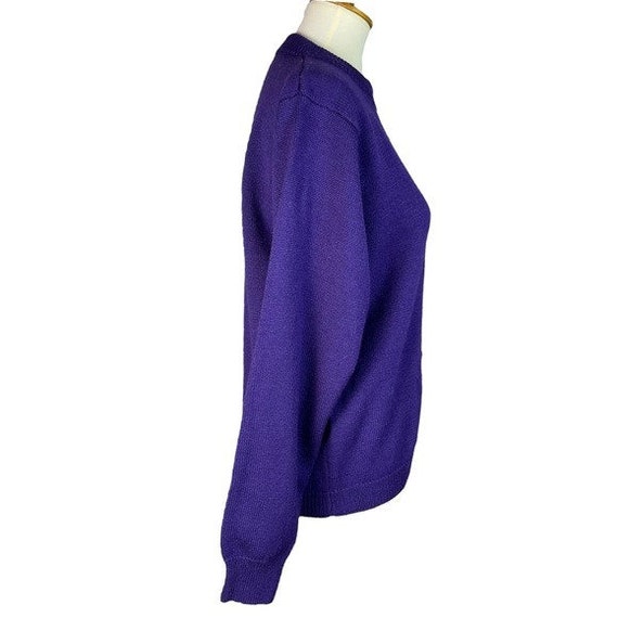 Aston Vintage Purple 100% Wool Button Up Round Ne… - image 8