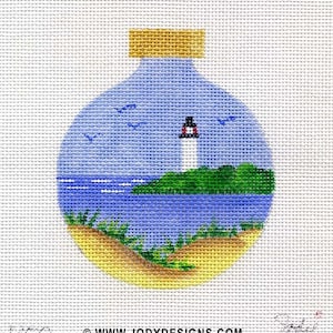 Lighthouse Hand Painted Needlepoint Ornament Canvas - Jody Designs B59