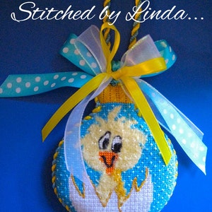 Chicken and Cracked Egg Hand Painted Needlepoint Ornament Canvas Jody Designs B17 image 2