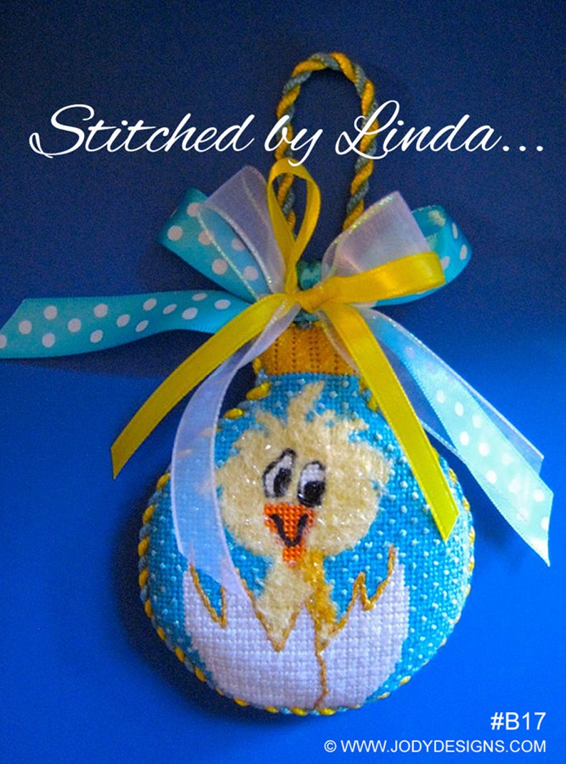 Chicken and Cracked Egg Hand Painted Needlepoint Ornament Canvas Jody Designs B17 image 2