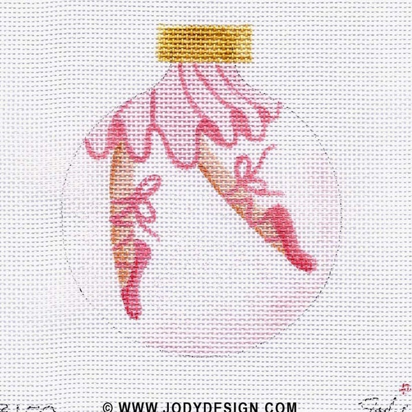 Ballerina On Point Hand Painted Needlepoint Ornament Canvas- Jody Designs     B159