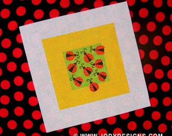 Ladybugs Needlepoint  7 x7  Square - Jody Designs  SB6