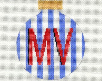 Martha's Vineyard MV logo Handpainted Needlepoint Ornament Canvas - Jody Designs B269