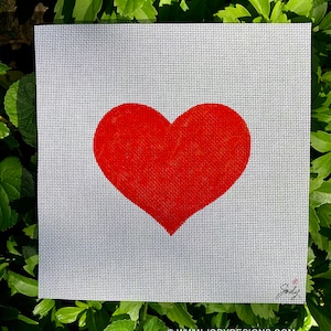 The Loving Red Heart Handpainted Needlepoint Canvas - Jody Designs