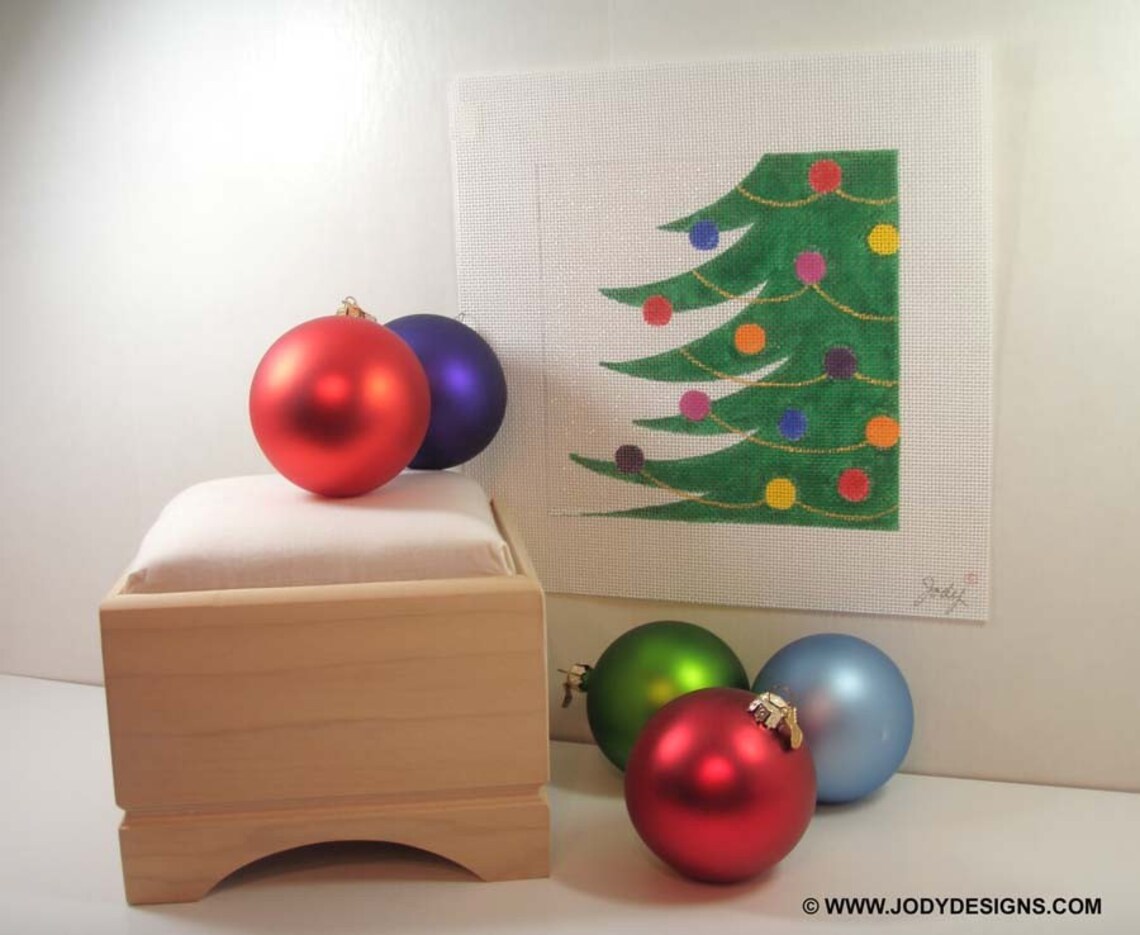 Christmas Tree Needlepoint Square 7 X 7 Jody Designs S2 Etsy