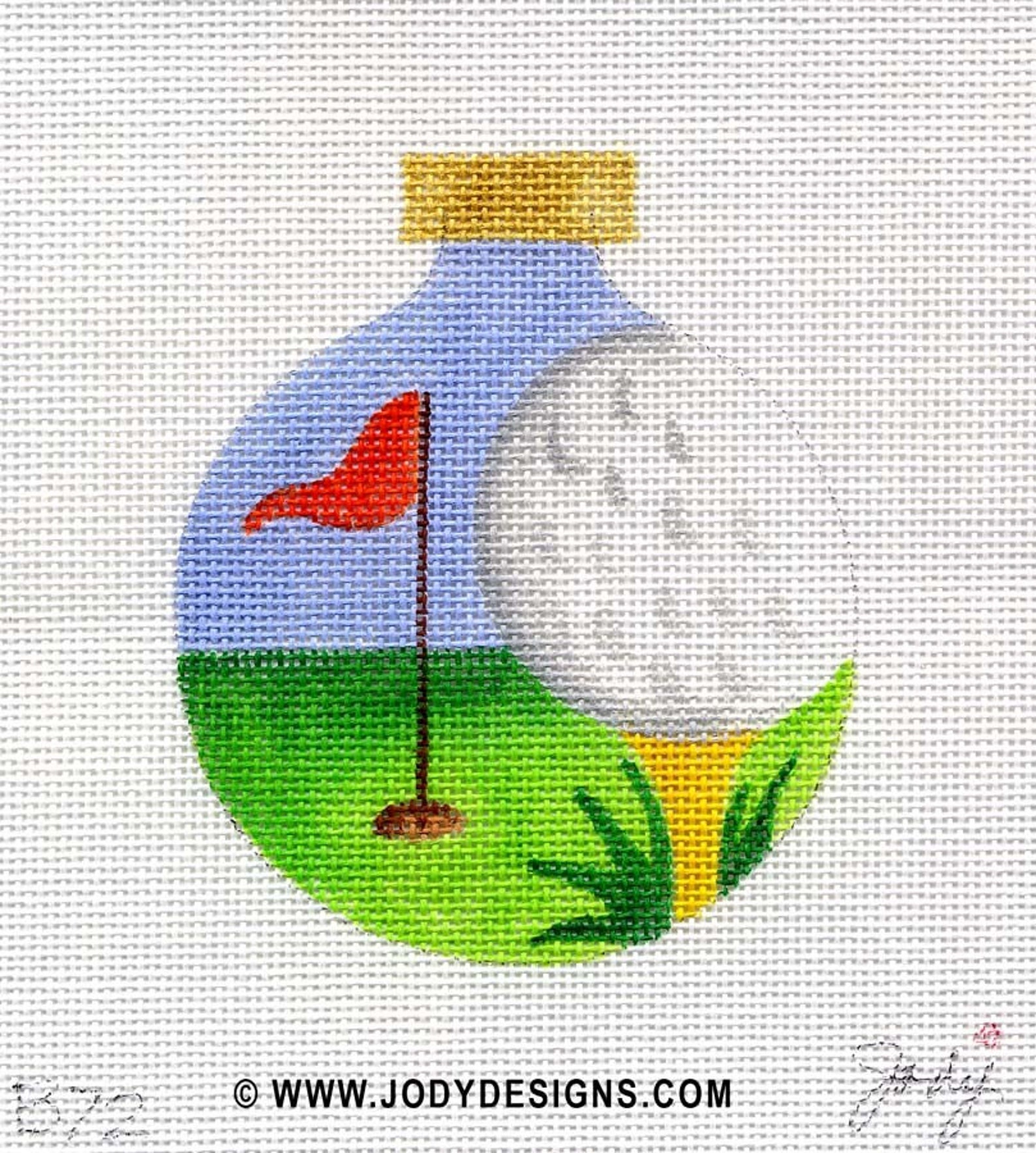 Golf Needlepoint Ornament Jody Designs B72 Etsy