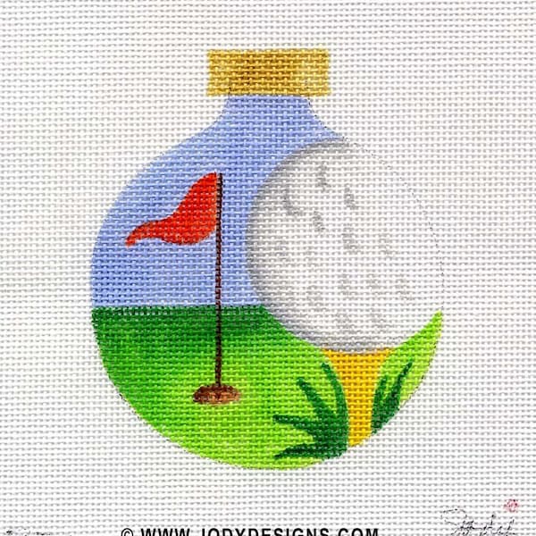 Golf Hand Painted Needlepoint Ornament  Canvas - Jody Designs     B72