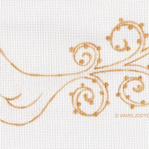 Gold and White Fancy Feather Bird Needlepoint Jody Designs FF6 image 1