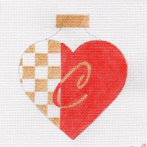 Valentine Alphabet Heart Needlepoint Ornament Jody Designs All letters available image 6