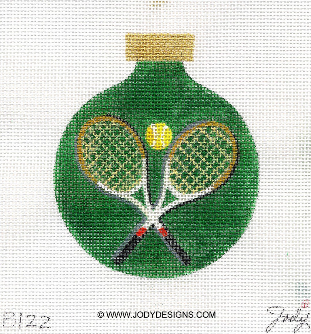 Tennis Cross Rackets Needlepoint Ornament Jody Designs B122 Etsy
