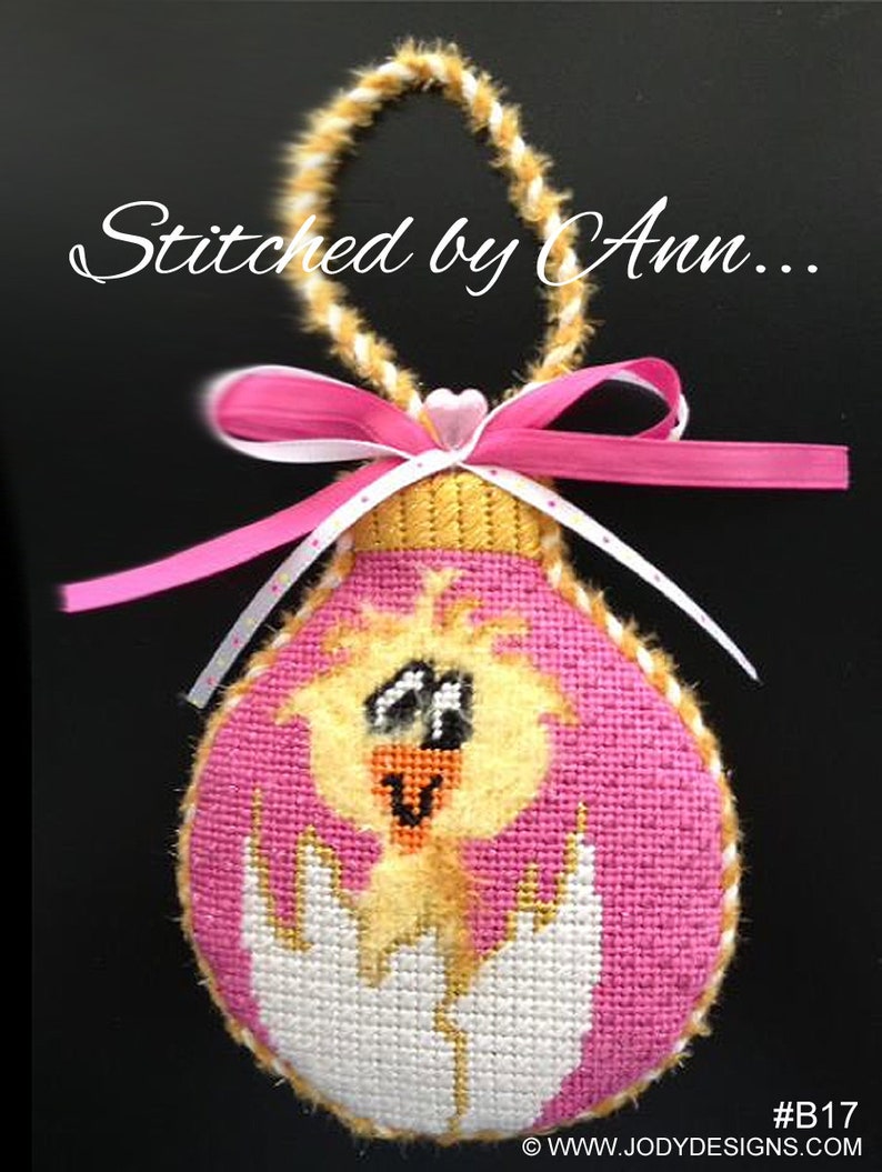 Chicken and Cracked Egg Hand Painted Needlepoint Ornament Canvas Jody Designs B17 image 7