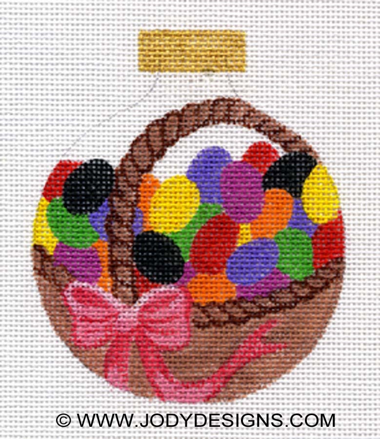 Jelly Bean Basket Needlepoint Ornament Jody Designs B20 Etsy