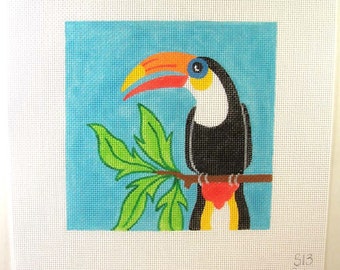 Toucan Hand Painted Needlepoint Canvas 7 x7  Square - Jody Designs   S13