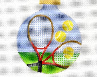 Tennis Rackets Hand Painted Needlepoint Ornament Canvas - Jody Designs  B124
