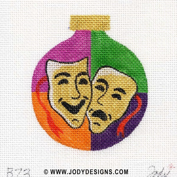 Comedy and Tragedy Needlepoint Ornament - Jody Designs B73