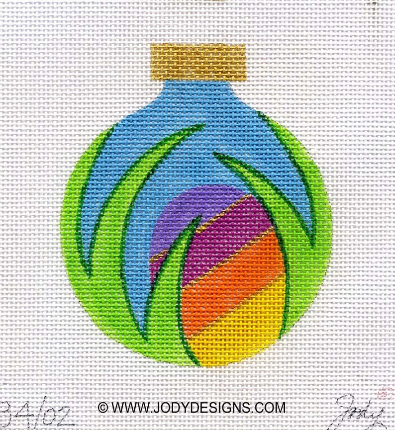 Colorful Easter Egg Needlepoint Ornament Jody Designs B402 Etsy