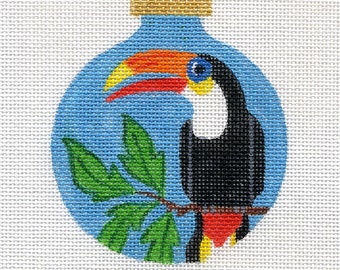 Toile d'ornement toucan peinte à la main avec broderie - B74 - Jody Designs