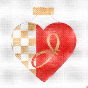 Valentine Alphabet Heart Needlepoint Ornament Jody Designs All letters available image 1