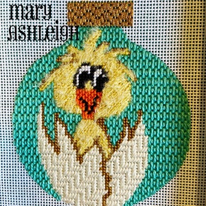 Chicken and Cracked Egg Hand Painted Needlepoint Ornament Canvas Jody Designs B17 image 5