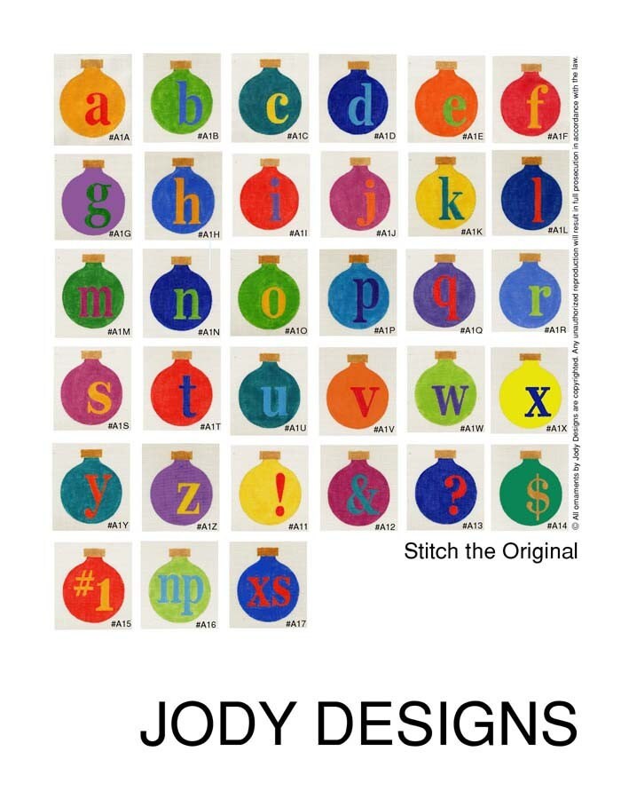 colorful alphabet all letters available needlepoint ornament etsy