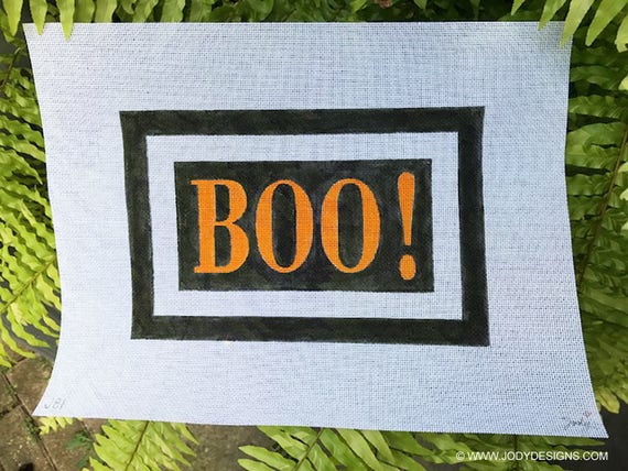 Halloween Boo Stripe Border Needlepoint Canvas Jody Designs J81
