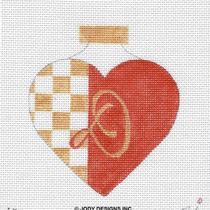 Valentine Alphabet Heart Needlepoint Ornament Jody Designs All letters available image 5