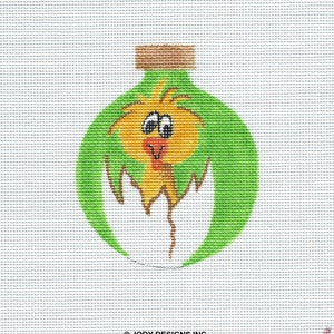 Chicken and Cracked Egg Hand Painted Needlepoint Ornament Canvas Jody Designs B17 image 8